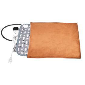 Pet Heating Pad Waterproof Electric Heating Mat Warming Blanket with 9 Heating Modes (Type: US, Color: brown)